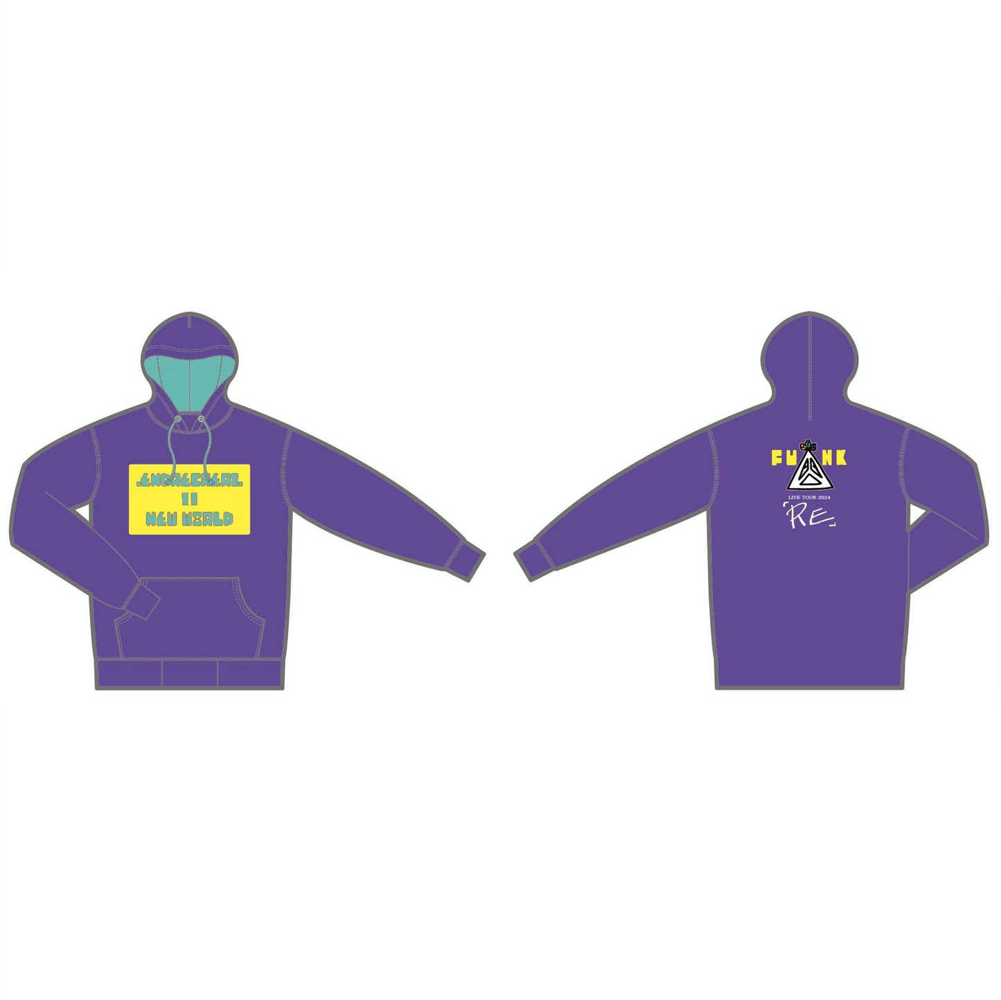 オーバーサイズパーカー モコモコ刺繍ロゴ 紫 【RE】LIVE TOUR 2024