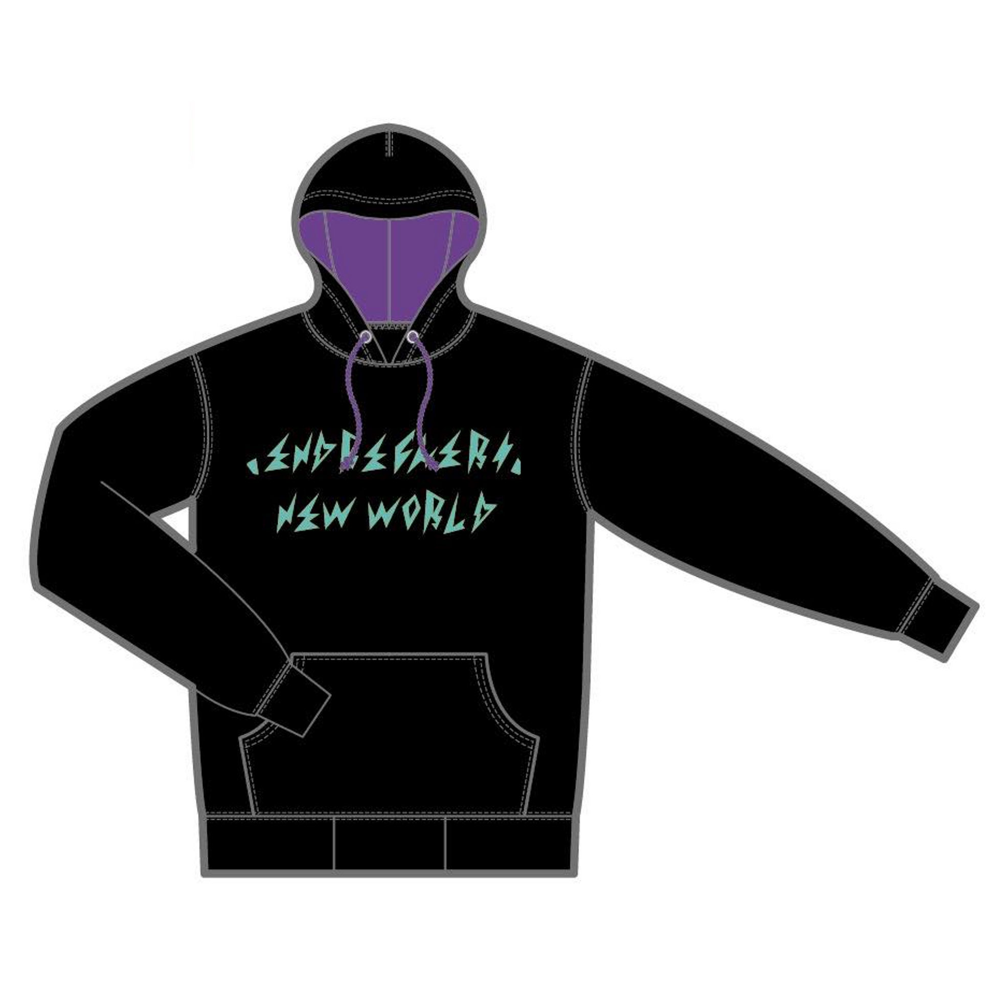 ENDRECHERI .LIVE TOUR 2024 ブラックパーカー 裏起毛 オーバーサイズパーカー モコモコ刺繍ロゴ 黒 【RE】LIVE TOUR